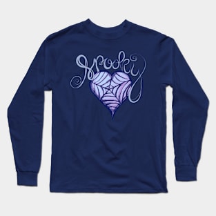 Spooky Spider Web Heart Long Sleeve T-Shirt